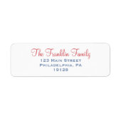 Label Rood- en blauw retouradres (Voorkant)