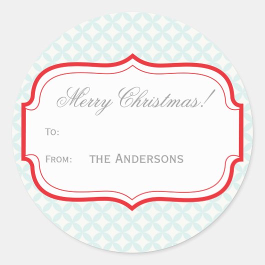  Label Rood Label Kerstcadeau Sticker (Voorkant)