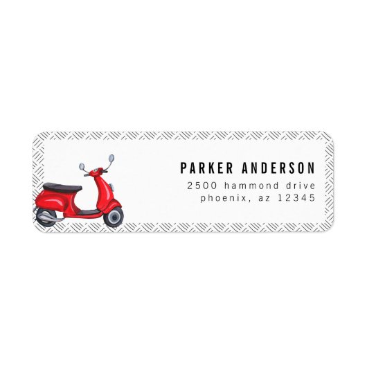 Label rood scooter thema (Voorkant)
