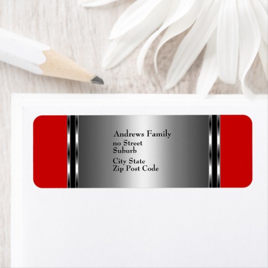 Label Rood & Zilver Eenvoudig (Insitu)