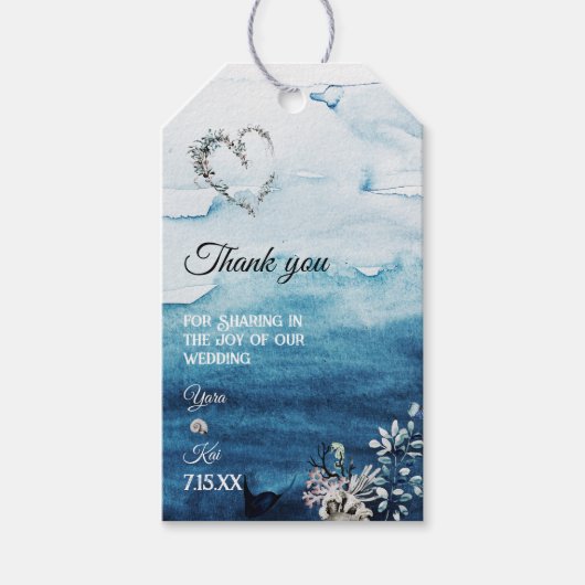 Label Rustige Ocean Wedding Gift Cadeaulabel (Voorkant)