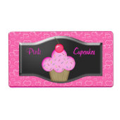 Label Schattige Roze Cupcakes Labels (Voorkant)
