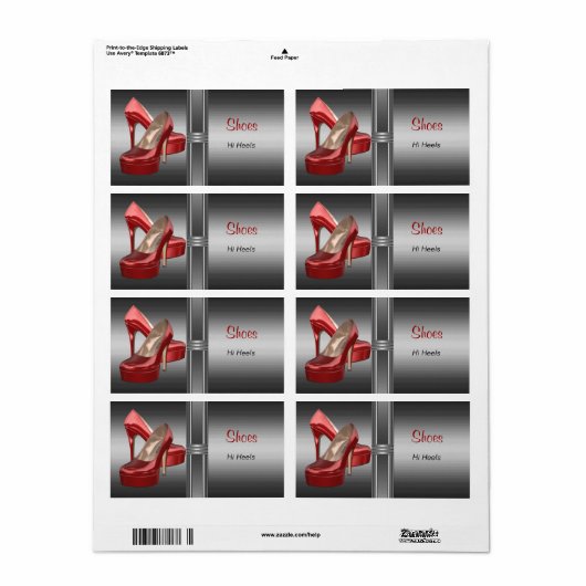 Label Schoenendoos Etiketten Stickers Groot formaa (Full Sheet)