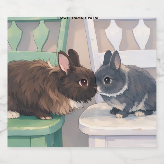 Label Set (6) for Food and Beverage -Two Rabbits Bier Etiket (Enkel label)