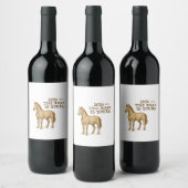 Label Set with motivational text and horse Wijn Etiket (Flessen)