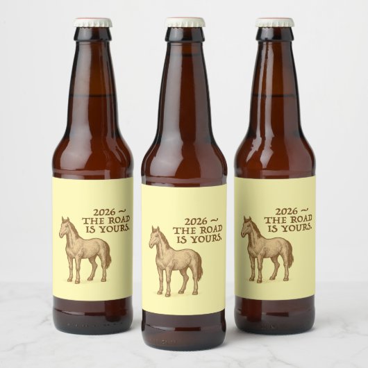 Label Sets with motivational text and horse Bier Etiket (Flessen)