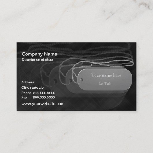 Label Sjabloon Visitekaartje (Voorkant)