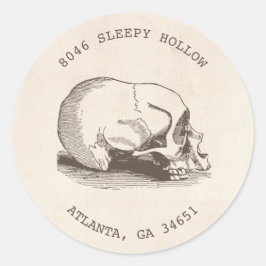  label Skull Halloween Return-adres