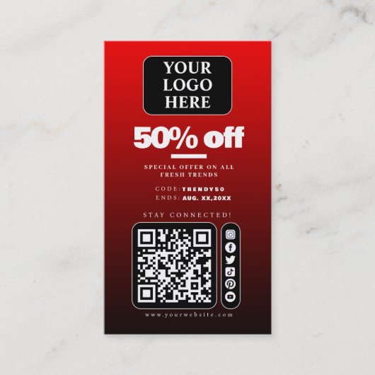 Label sociale mediaprijs/verkooppromotiekaart (Voorkant)