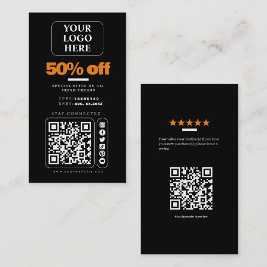 Label sociale mediaprijs/verkooppromotiekaart (Voorkant / Achterkant)