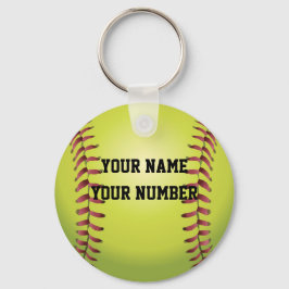 Label Softball-Sleutelhanger-ID JOUW NAAM en numme Sleutelhanger