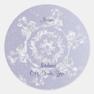 Label Sparkly Snowflake-adres