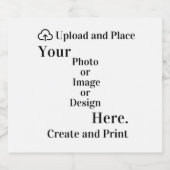 Label uw ontwerp of foto uploaden sparkling wijnetiket (Enkel label)