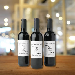 Label uw ontwerp of foto uploaden wijn etiket