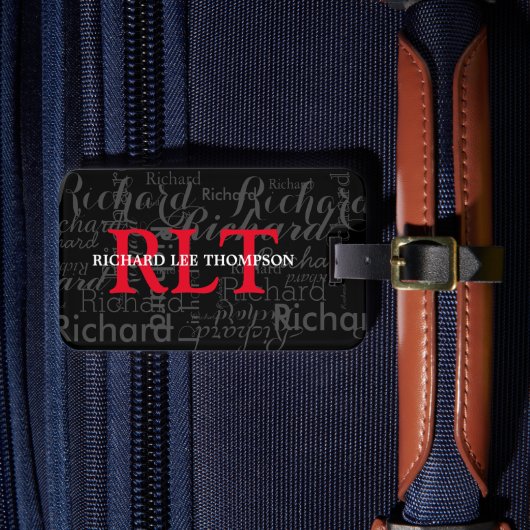 Label uw tas aangepaste monogram bagagelabel (Voorkant Insitu 4)