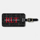 Label uw tas aangepaste monogram bagagelabel (Voorkant horizontaal)