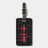 Label uw tas aangepaste monogram bagagelabel (Voorkant verticaal)