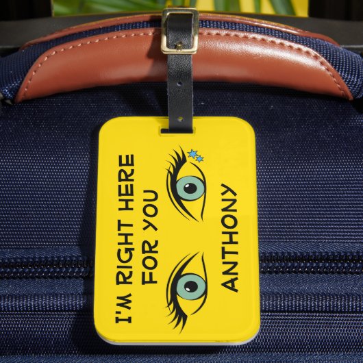 Label uw tas met stevig blauwe ogen Star-Tattoos Bagagelabel (Voorkant Insitu 2)