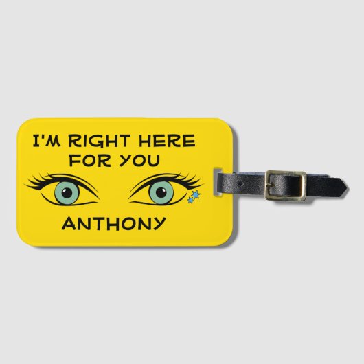 Label uw tas met stevig blauwe ogen Star-Tattoos Bagagelabel (Voorkant (horizontaal))