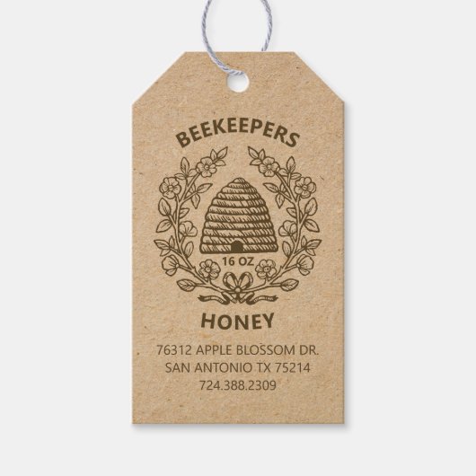 Label van  bijenbijenkast cadeaulabel (Voorkant)