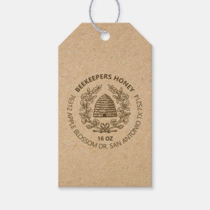 Label van bijenbijenkast cadeaulabel