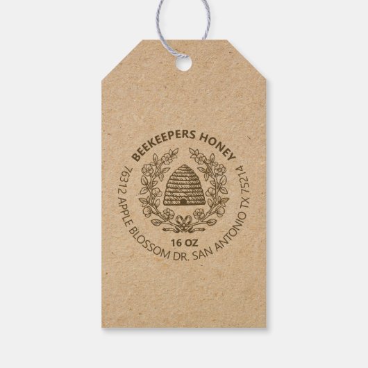 Label van  bijenbijenkast cadeaulabel (Achterkant)