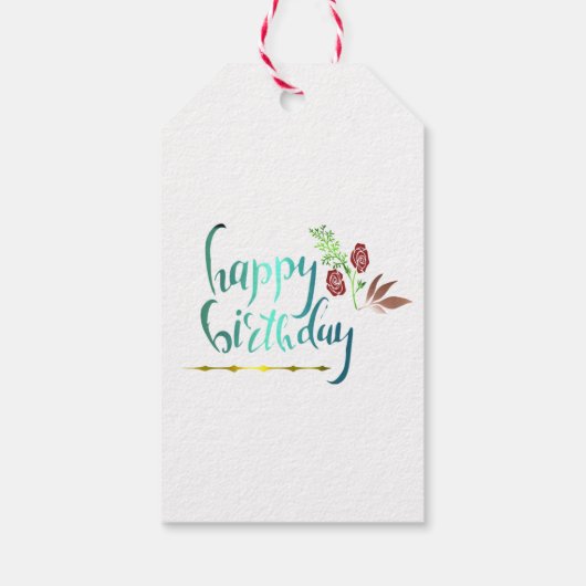 Label van blauwe bloem cadeaulabel (Achterkant)