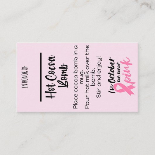 Label van de bommenziekte van borstkanker ter ere  (Voorkant)