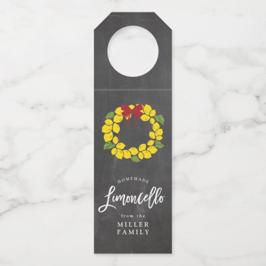 Label van de Limoncello-flacon, citroenkruid (Voorkant)