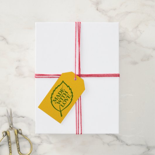 Label van de Natuur - GEMAAKT MET LIEFDE - BLAD 1 Cadeaulabel (Met Touw)