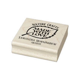 Label van de Natuur - GEMAAKT MET LIEFDE - BLAD 1 Rubberstempel