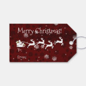 Label van de rode kerstman met ruggengraat en rend cadeaulabel (Voorkant (Horizontaal))