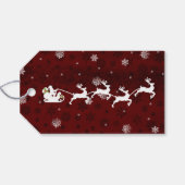 Label van de rode kerstman met ruggengraat en rend cadeaulabel (Achterkant Horizontaal)