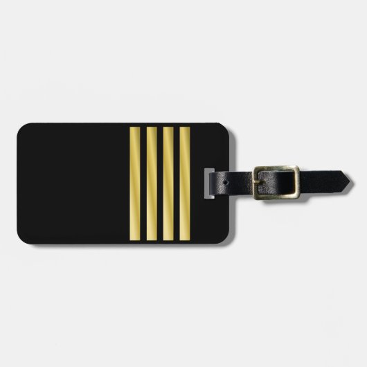 Label van de tas - Kapitein - gouden strepen Bagagelabel (Voorkant horizontaal)