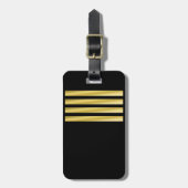 Label van de tas - Kapitein - gouden strepen Bagagelabel (Voorkant verticaal)