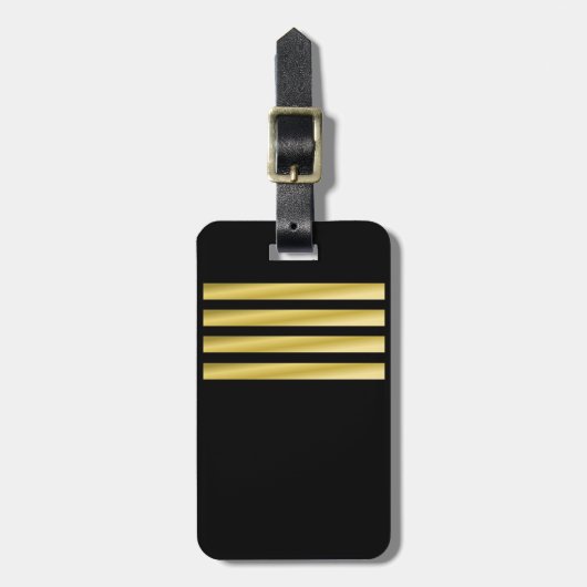 Label van de tas - Kapitein - gouden strepen Bagagelabel (Voorkant verticaal)