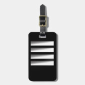 Label van de tas - Kapitein - Zilveren strepen Bagagelabel (Voorkant verticaal)