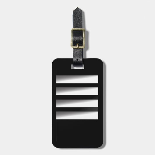 Label van de tas - Kapitein - Zilveren strepen Bagagelabel (Voorkant verticaal)