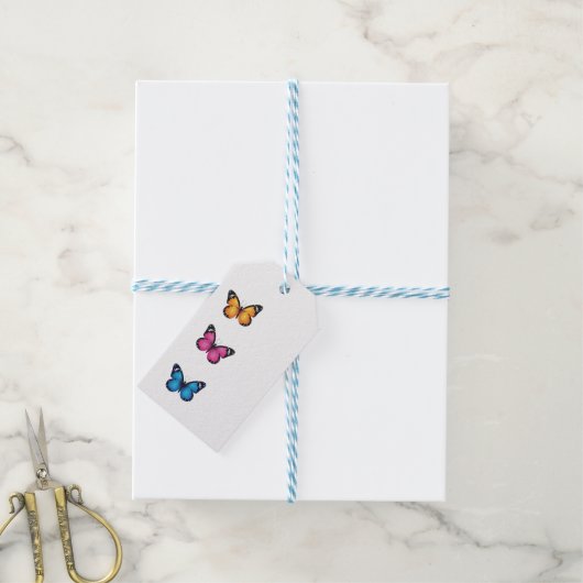 Label van de vlinder cadeaulabel (Met Touw)