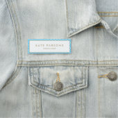 Label van de werknemer  blauwe grens naamplaatje (In situ)