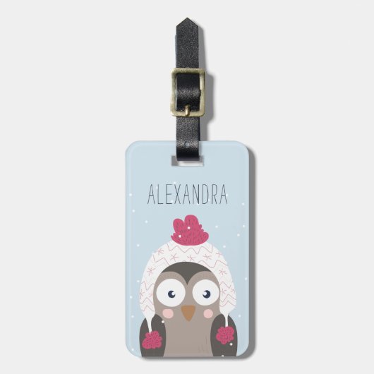 Label | van de Zak van de winter Uil Bagagelabel (Voorkant verticaal)