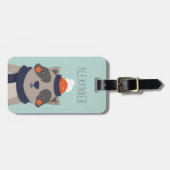Label | van de Zak van de winter Wasbeer Bagagelabel (Voorkant horizontaal)