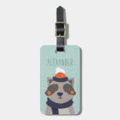 Label | van de Zak van de winter Wasbeer Bagagelabel (Voorkant verticaal)