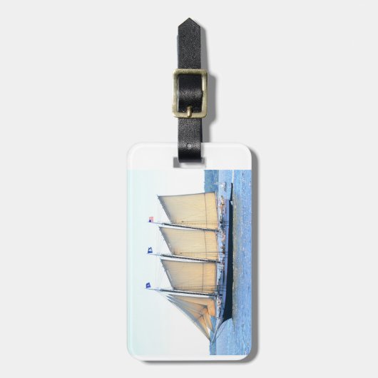 label van drie vermasterde schoeners bagagelabel (Voorkant verticaal)