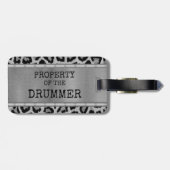 Label van drummer Bezit van drummer Drumming Percu Bagagelabel (Achterkant horizontaal)