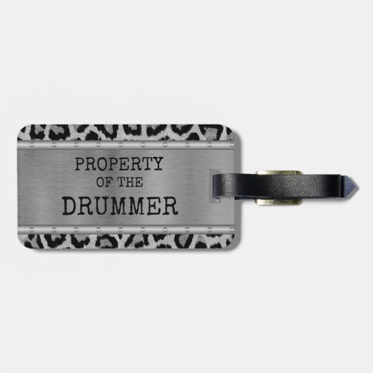 Label van drummer Bezit van drummer Drumming Percu Bagagelabel (Achterkant horizontaal)