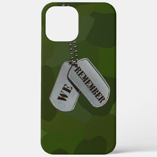 label van een militaire hond op een groene camoufl Case-Mate iPhone case (Achterkant)