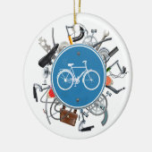 Label van fiets / siermateriaal keramisch ornament (Links)