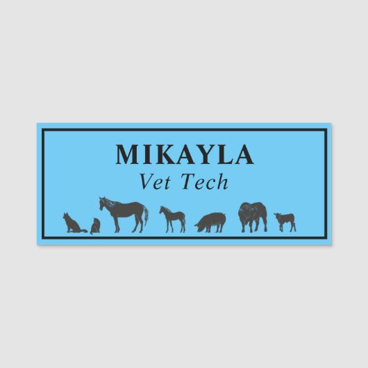 Label van grote en kleine    dierenartsenName Naamplaatje (Voorkant)