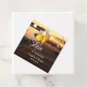 Label van het Sunset Beer Wedding Favor-meer (In situ)